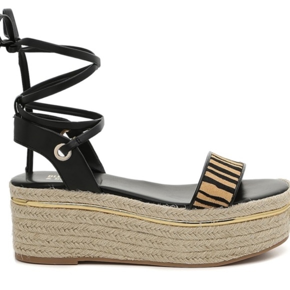 Bleecker & Bond | DSW | Odette Espadrille Platform Wedge Sandal Tiger Print 8.5 - Picture 2 of 6